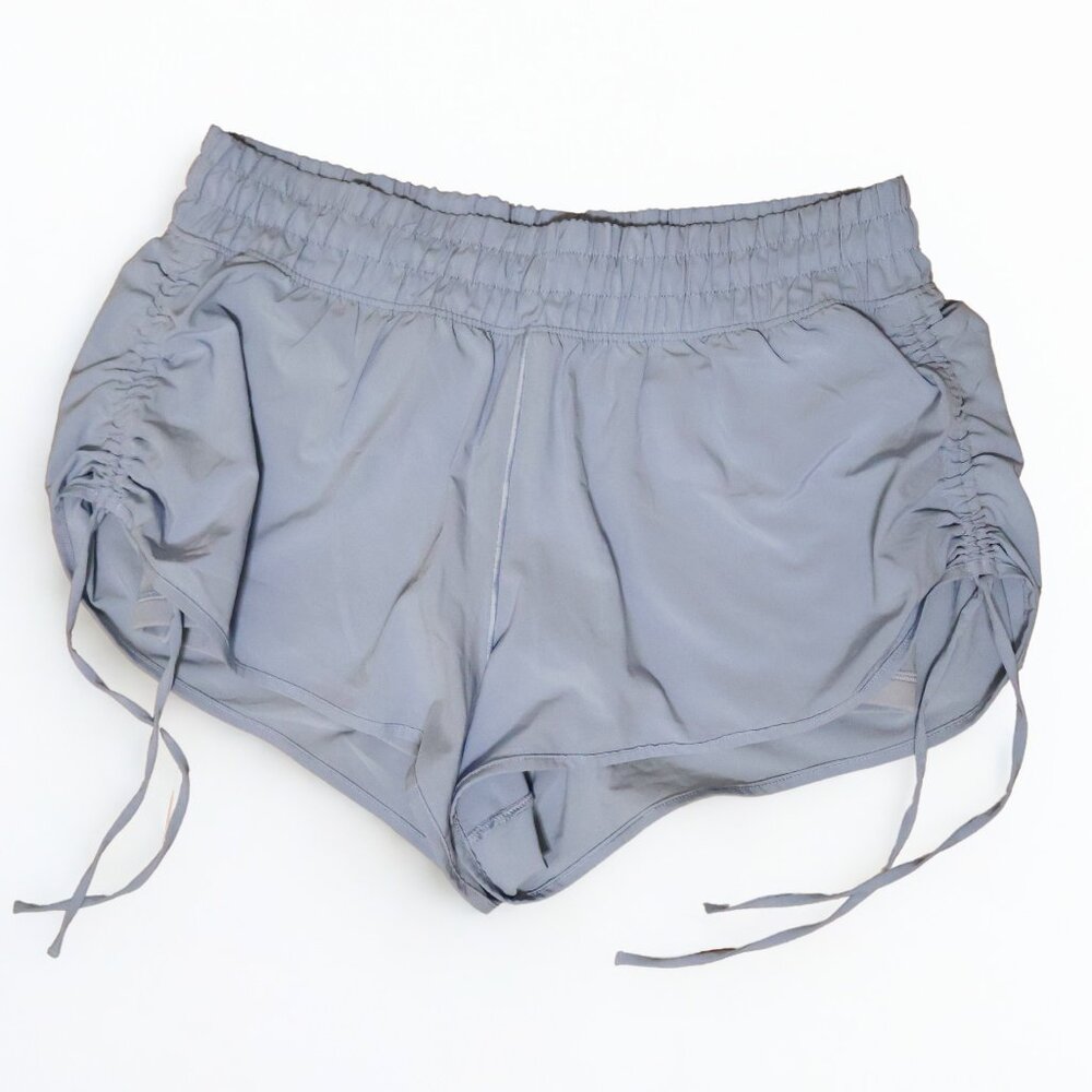 Aerie Lined Shorts Light Blue and Light Yellow